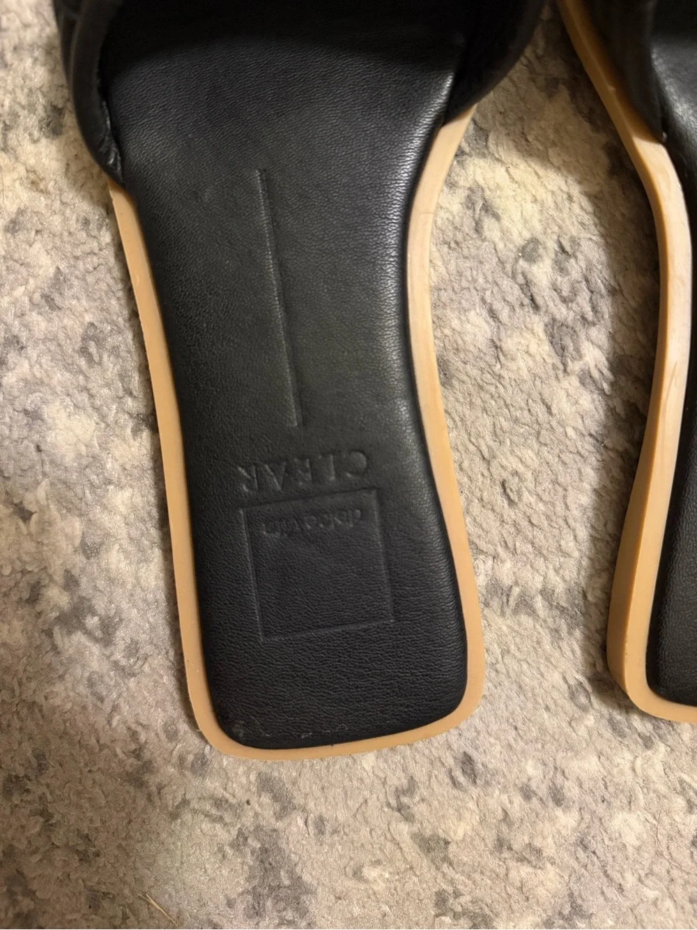 Dolce Vita SIZE 8  Black Quilted Slide Sandals with Tan Trim